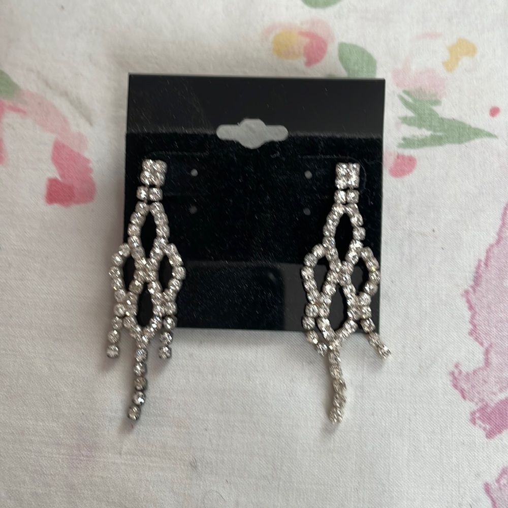 bridal formal jewelry earrings silver zirconia